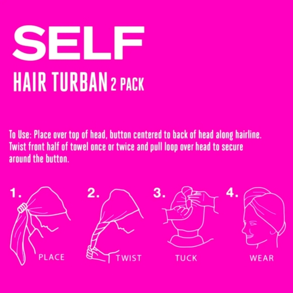 New in Box SELF Hair Turban 2 Pack L👀K - Picture 4 of 6